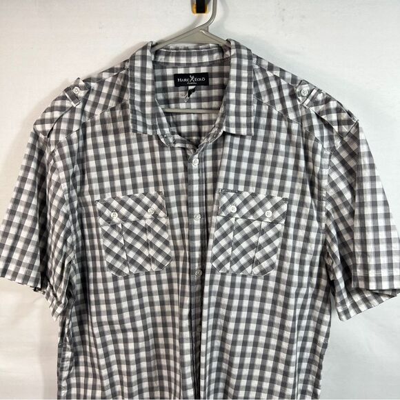 Marc Ecko Cut & Sew Mens Short Sleeve Plaid Button Up Shirt 0629 - Picture 2 of 12